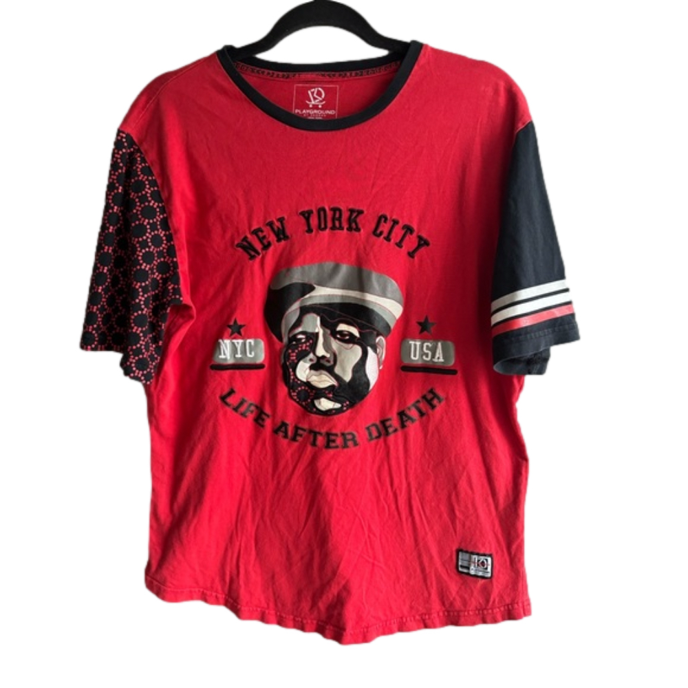 Men's Koodoo Playground Red T Shirt NYC Life After Death Size Large